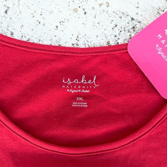 Ingrid and Isabel Maternity Red Dress Long Sleeve Dress Size XXL - Picture 8 of 13